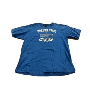Upper Playground Mens Blue Presidential OG Kush Short Sleeve T-shirt Size XL